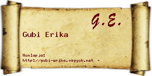 Gubi Erika névjegykártya